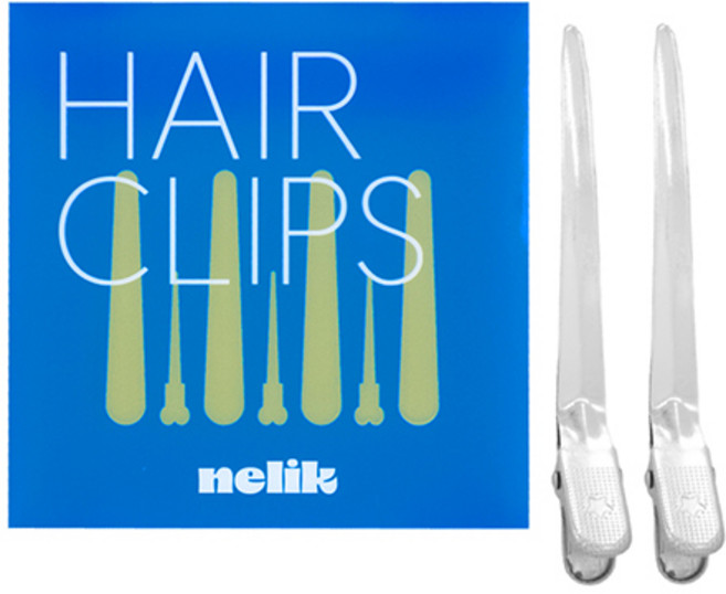 넬릭 자국없는 헤어 미용실 집게핀 대형, 6개, 실버