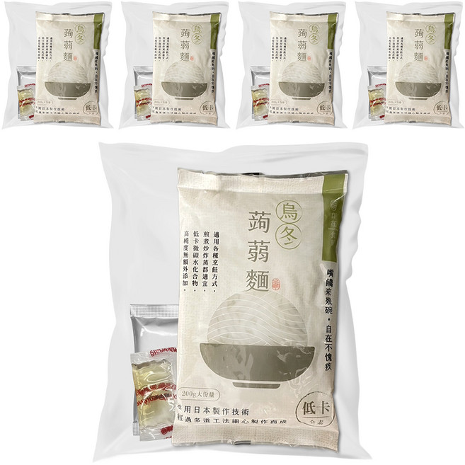 自在食刻 蒟蒻白麵 蛤蜊海鮮, 216g, 5盒