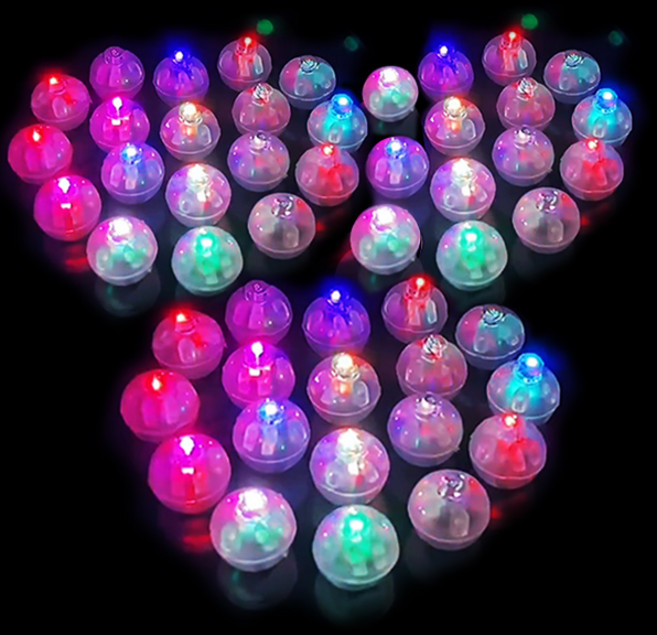 스타리움 홈파티 생파 풍선 LED 라이트 볼, 혼합색상, 50개