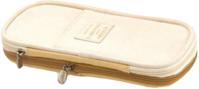 MALANG JELLY 軟Q果凍大容量雙層鉛筆盒, 米色, 1個