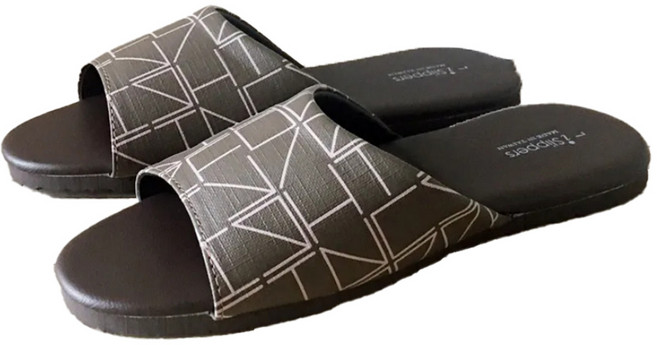 TAIWAN SLIPPER 台灣犀利趴 經典系列 皮質室內拖鞋, 棕色 + 黑色, 1雙
