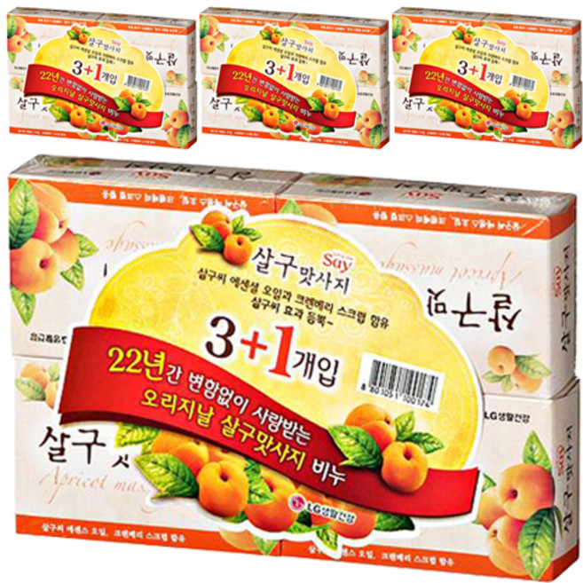 LG생활건강 살구맛사지 비누, 100g, 16개입