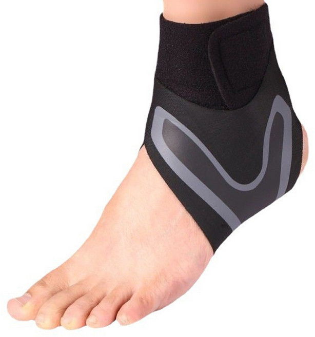 하이원픽 착용감 좋은 스포츠 발목보호대 양발착용 세트, 블랙, 1세트