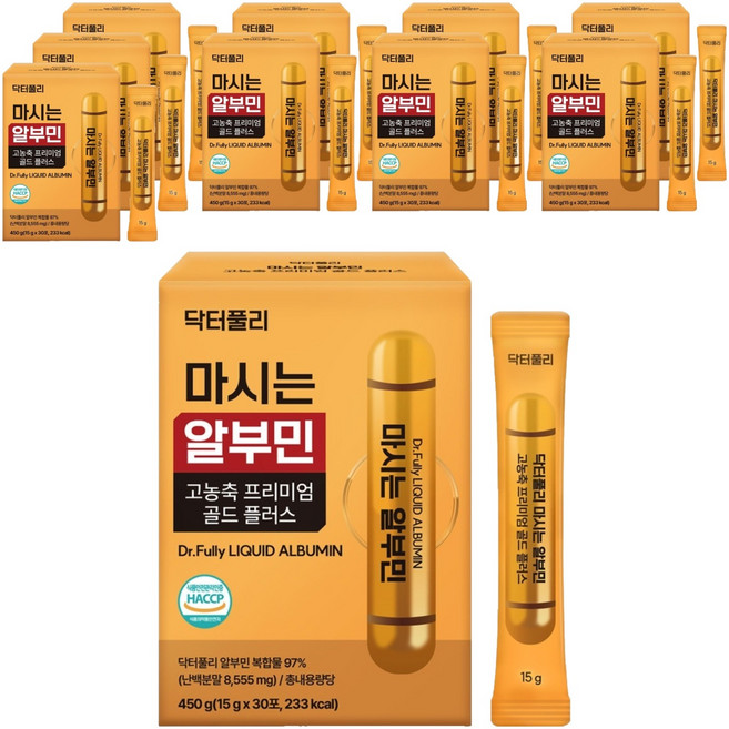 닥터풀리 마시는 알부민 고농축 프리미엄 골드 플러스 30p, 450g, 10개