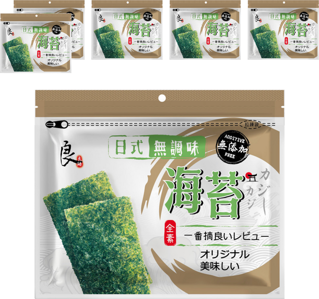 良澔 日式無調味海苔, 25g, 6包