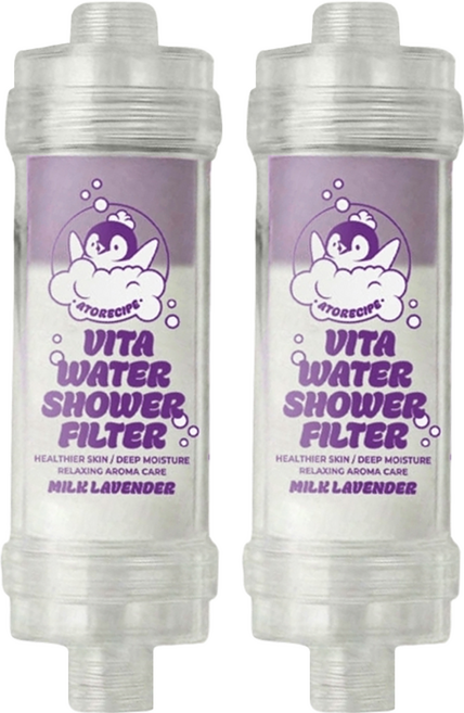 ATORECIPE 維他命純淨沐浴過濾器 58g, 2個, Milk lavender