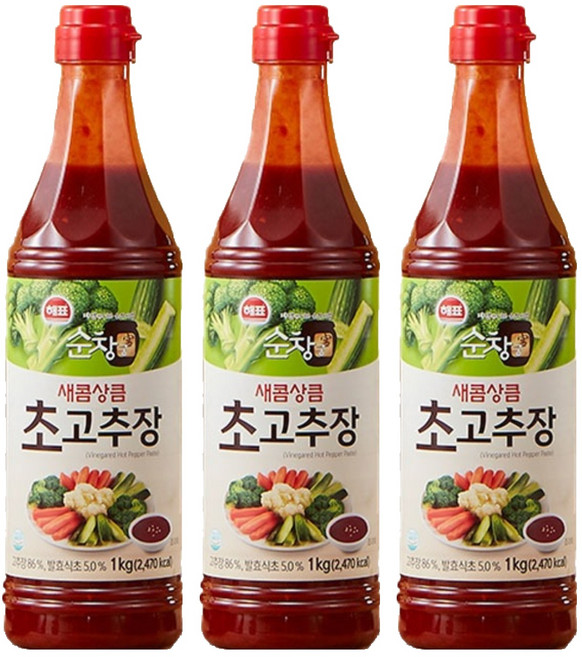 해표 순창 궁 새콤상큼 초고추장, 1kg, 3개