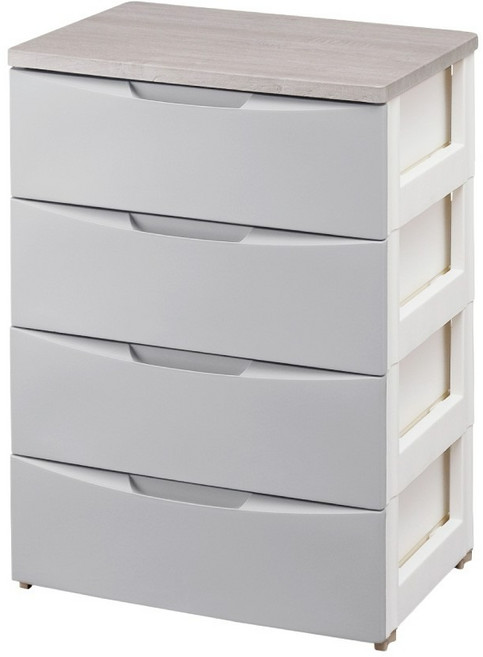 IRIS OHYAMA 愛麗思歐雅瑪 四層木質天板設計收納櫃寬56公分系列 DW-554 象牙白, 1個