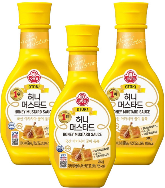 오뚜기 허니머스타드 소스, 265g, 3개
