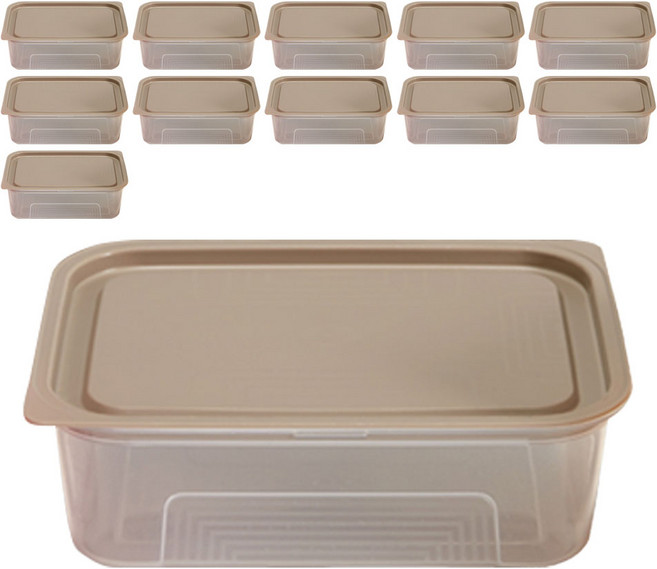 이지앤프리 맛반 사각 전자레인지 보관용기 1250ml, 12개, 단품