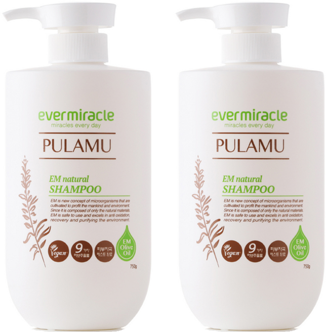 풀라무 EM 내추럴 샴푸, 750ml, 2개