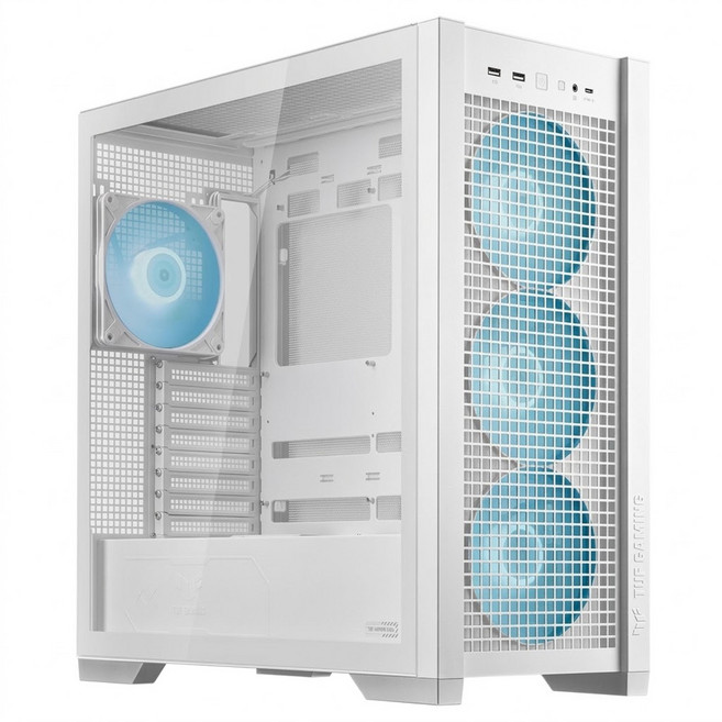 ASUS 華碩 TUF Gaming ARGB ATX 中塔機殼 軍戎白, GT302, 1個