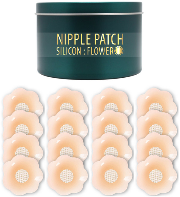 GRB 矽膠花朵胸貼 16入, 1個