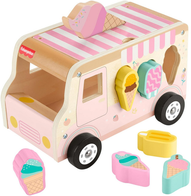 fisher-price 費雪 木製形狀分類冰淇淋車, 1個