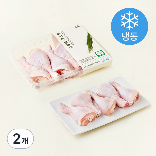 올계 유기축산물 인증 닭북채 (냉동), 400g, 2개