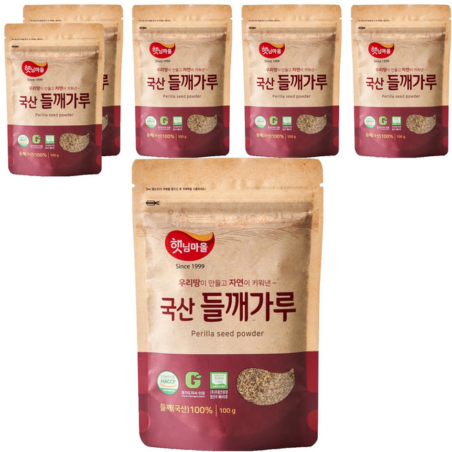 햇님마을 국산 들깨가루, 100g, 6개