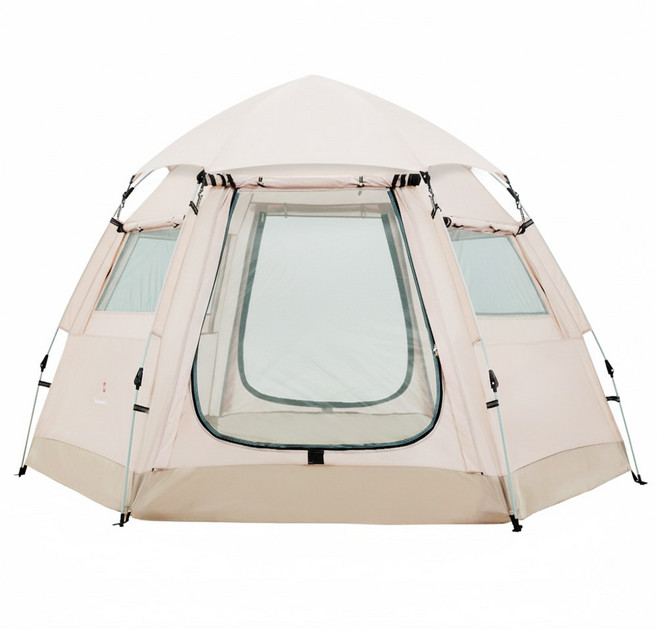 Swiss Mountain 六角圓頂自動帳篷, 米色, 6人