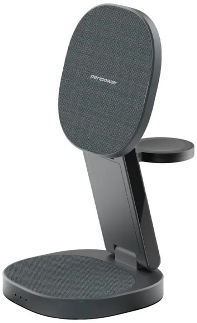 peripower TriMag Max 21.5W 三埠 USB-C 磁吸折疊 無線充電座 PD 快充 3-in-1 小巧尺寸 黑色 PS-04