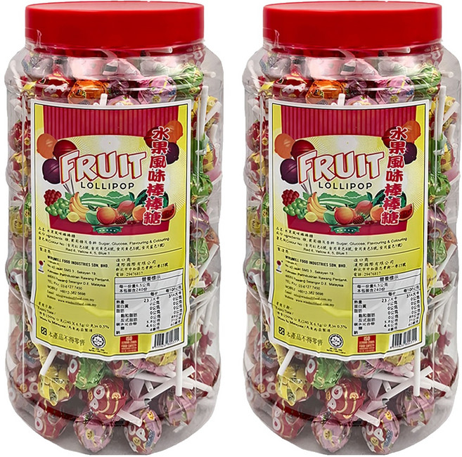馬來西亞 Windmill fruit 水果風味棒棒糖 240支, 1560g, 2罐