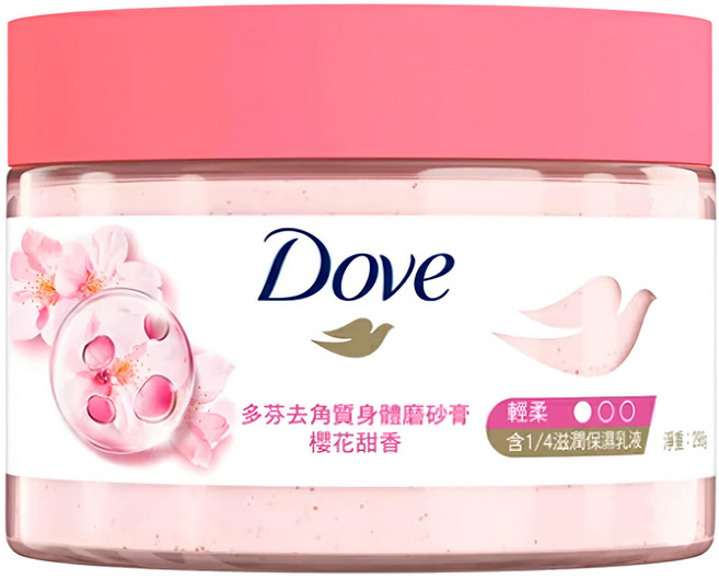 Dove 多芬 去角質身體磨砂膏 櫻花甜香, 298g, 1罐