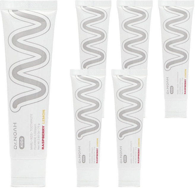 닥터노아 마루 유아 치약 불소 라즈베리 레몬향, 6개, 75g