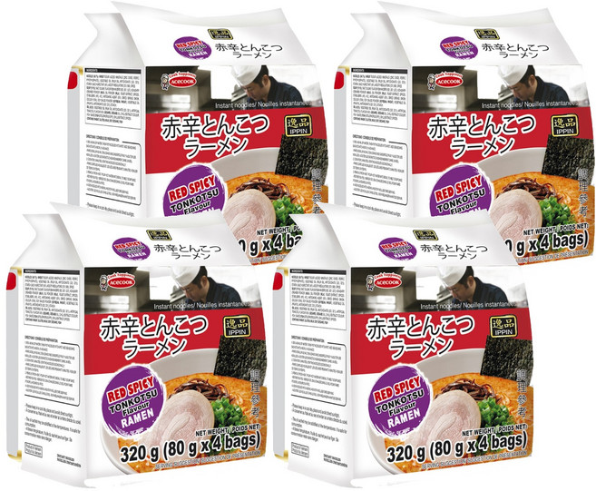 AceCOOK IPPIN 逸品 辛辣豚骨風味麵 80g, 16包