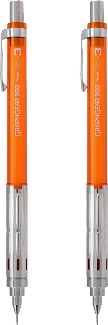 Pentel 飛龍文具 GRAPHGEAR 製圖鉛筆 橘桿 XPG313-TFX, 0.3mm, 2支
