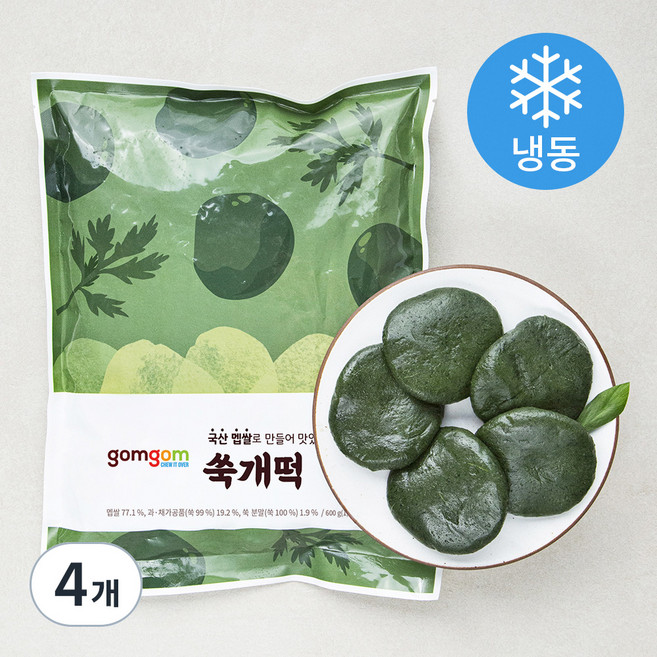 곰곰 쑥개떡 (냉동), 60g, 10개입, 4개