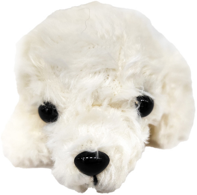 Little Beans 狗狗 絨毛 玩偶貴賓狗, 白色, 1個