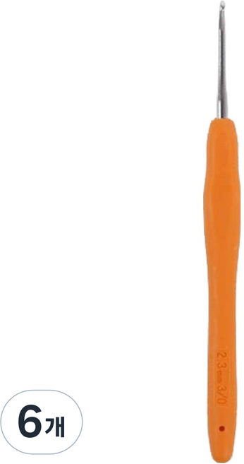 Ancalls Lava Lava 矽膠毛線用鉤針 3/0號 2.3mm, 淺橘色, 6個