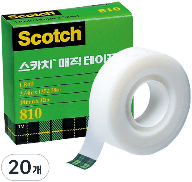 3M Scotch 神奇膠帶 補充包 810 18mm x 32m, 20個, 混合顏色