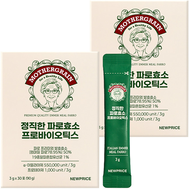 NEWPRICE Mother Grain 正直法老麥酵素益生菌, 2個, 30冊