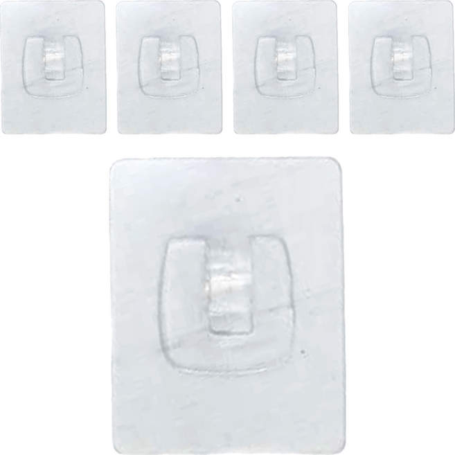 Easy 易立家 無痕掛勾 筆夾 4.6 x 3.5 x 1.1cm 13g 5個, 透明, 1組