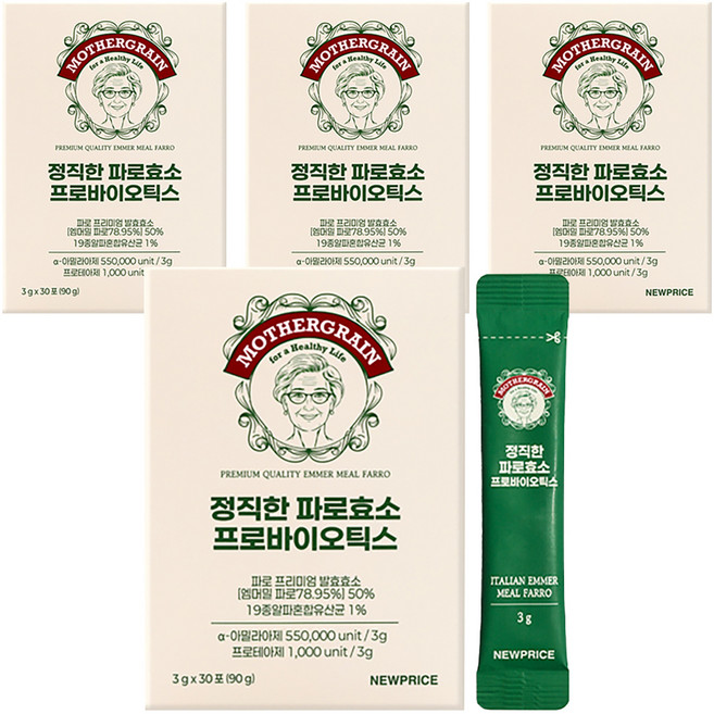 NEWPRICE Mother Grain 誠實法老麥酵素益生菌, 4個, 30冊