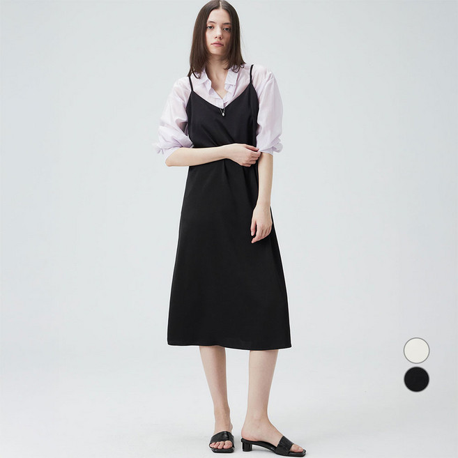 ELLEPARIS 여성용 우아한 글로우 새틴 뷔스티에 롱 원피스