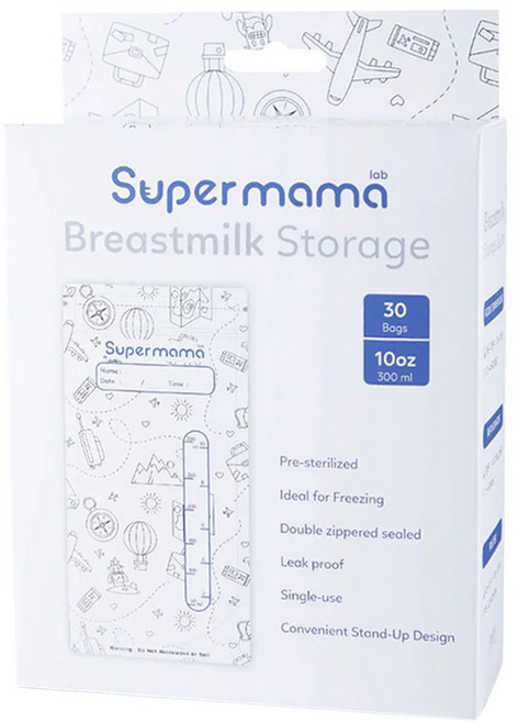 Supermama 超級媽媽 3D立體儲乳袋 300ml, 30入, 1包