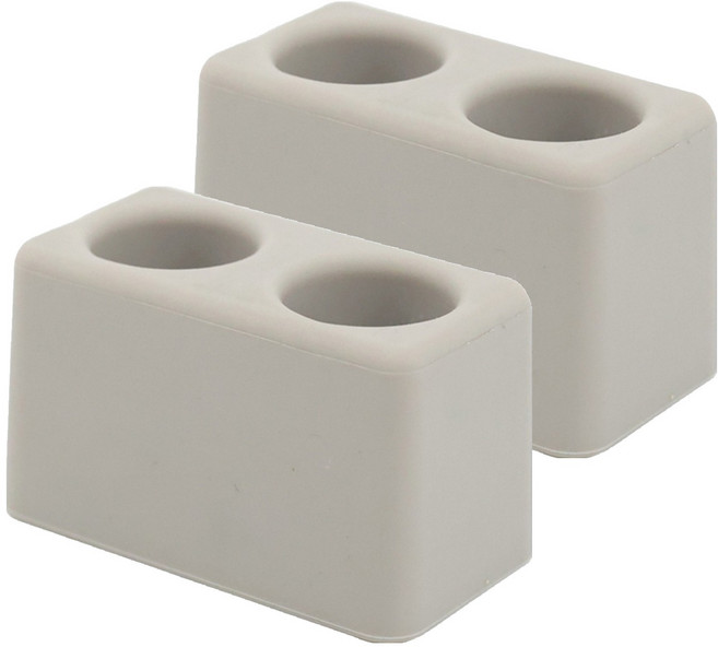 뉴앤룩 실리콘 칫솔 꽂이 2구, 화이트그레이, 2개