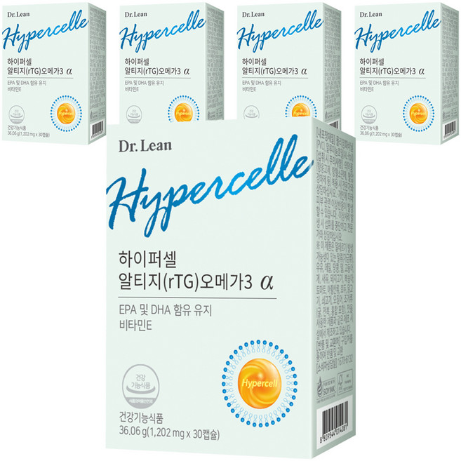 닥터린 정품 하이퍼셀 알티지 rTG 오메가3 알파, 30정, 5개