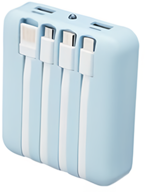 E-books B85 五合一LED自帶四線行動電源, CG-10000CA-FL, 藍色