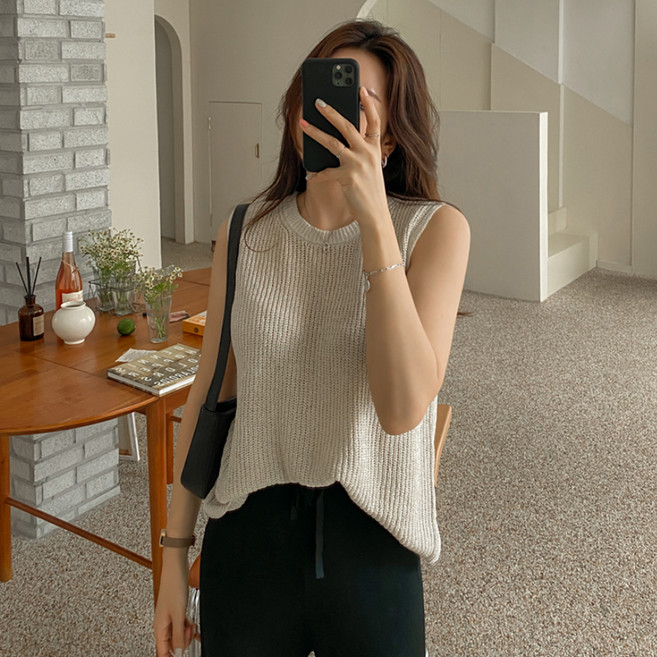 여성용 데일리 베이직 니트 나시