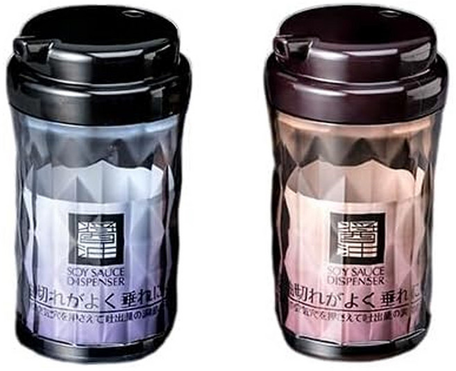 NAKAYA 日本製 130ml 日本鑽石切割感的透明塑膠醬油瓶 混和顏色 1組
