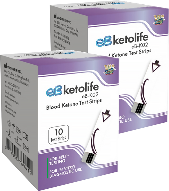 eBmonitor 醫必 血酮試紙, 10片, 2組
