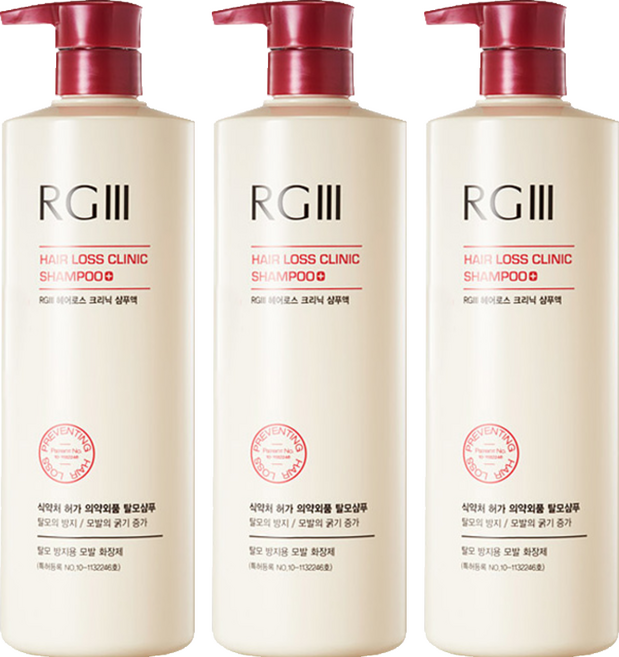 RGIII Hair Loss Clinic 防脫髮洗髮水, Floral Woody, 1L, 3瓶