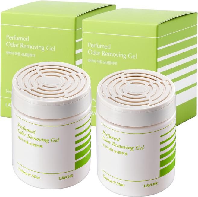 라브아 퍼퓸 실내 젤탈취제 버베나 앤 그린민트 본품, 250g, 2개