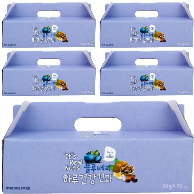 잇츠리얼넛츠 블루베리 하루건강견과, 500g, 5개