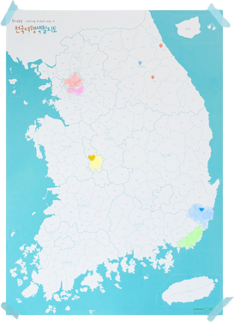 나우맵 전국 여행 우리나라 색칠 지도, 1개