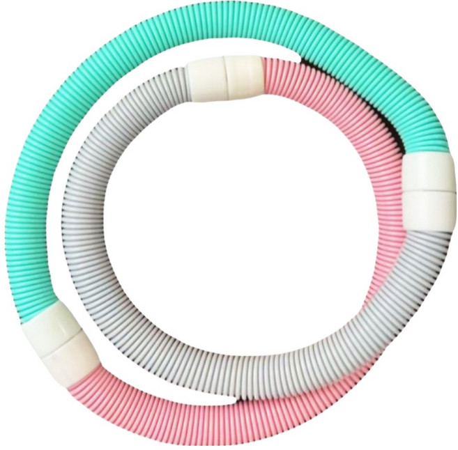 다조아샵 스프링 훌라후프, 핑크 + 그린 + 그레이, 1개, 1.5kg