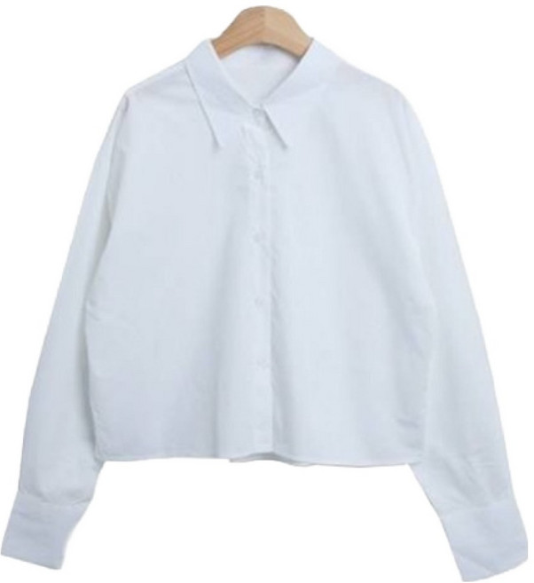 린다샵 여성용 트리벨 카라넥 스탠다드 세미 크롭 긴팔 셔츠 cpnb3020k47