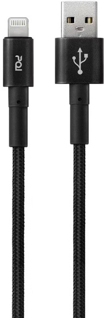 pqi 勁永 iCable編織快充傳輸線USB-A-Lightning AL180 47g, 黑色, 1條, 180cm