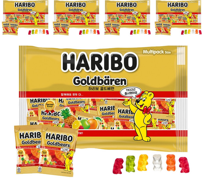 하리보 골드베렌 젤리 미니팩, 648g, 5개